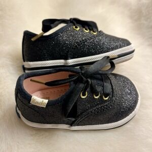 Kate Spade Black Glitter Baby Shoes